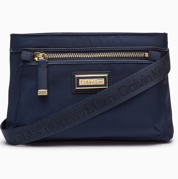 Calvin Klein Handbags - Calvin Klein Belfast Nylon Belt Bag in Navy with gold zippers